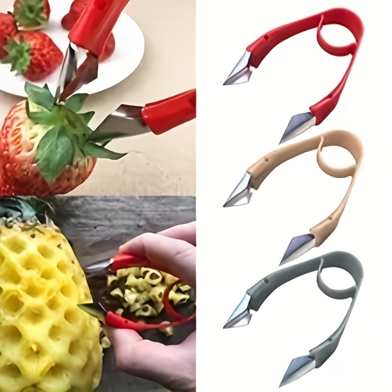 Multi-Purpose Fruit Stem Huller Pineapple Tomato Peeler Strawberry Peeler  Seeder Creative Kitchen Fruit Vegetable Tools