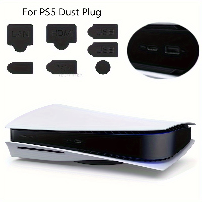 7pcs Silicone Dust Plugs Set for Game Console USB Interface
