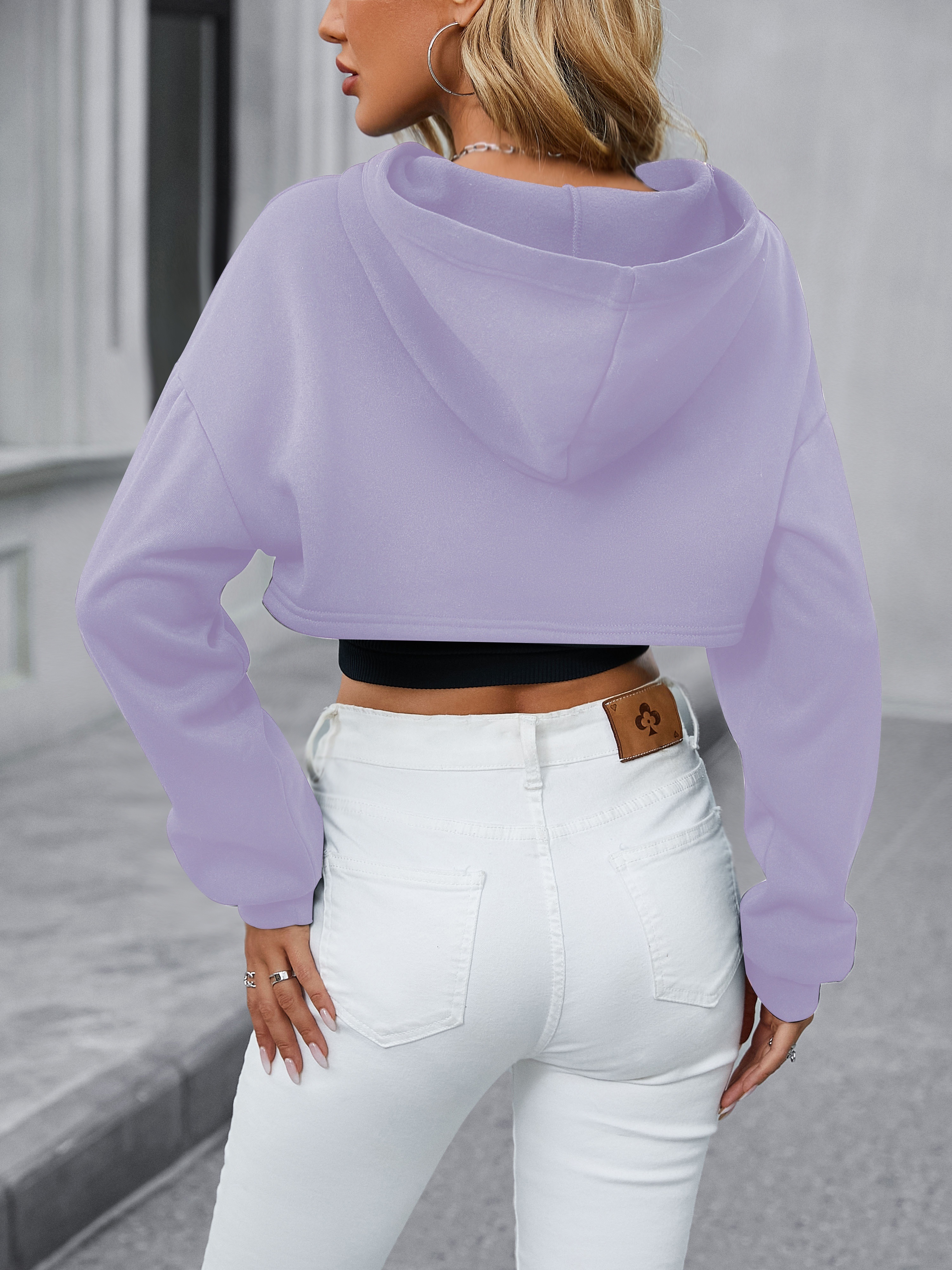 Lilac cropped online sweatshirt