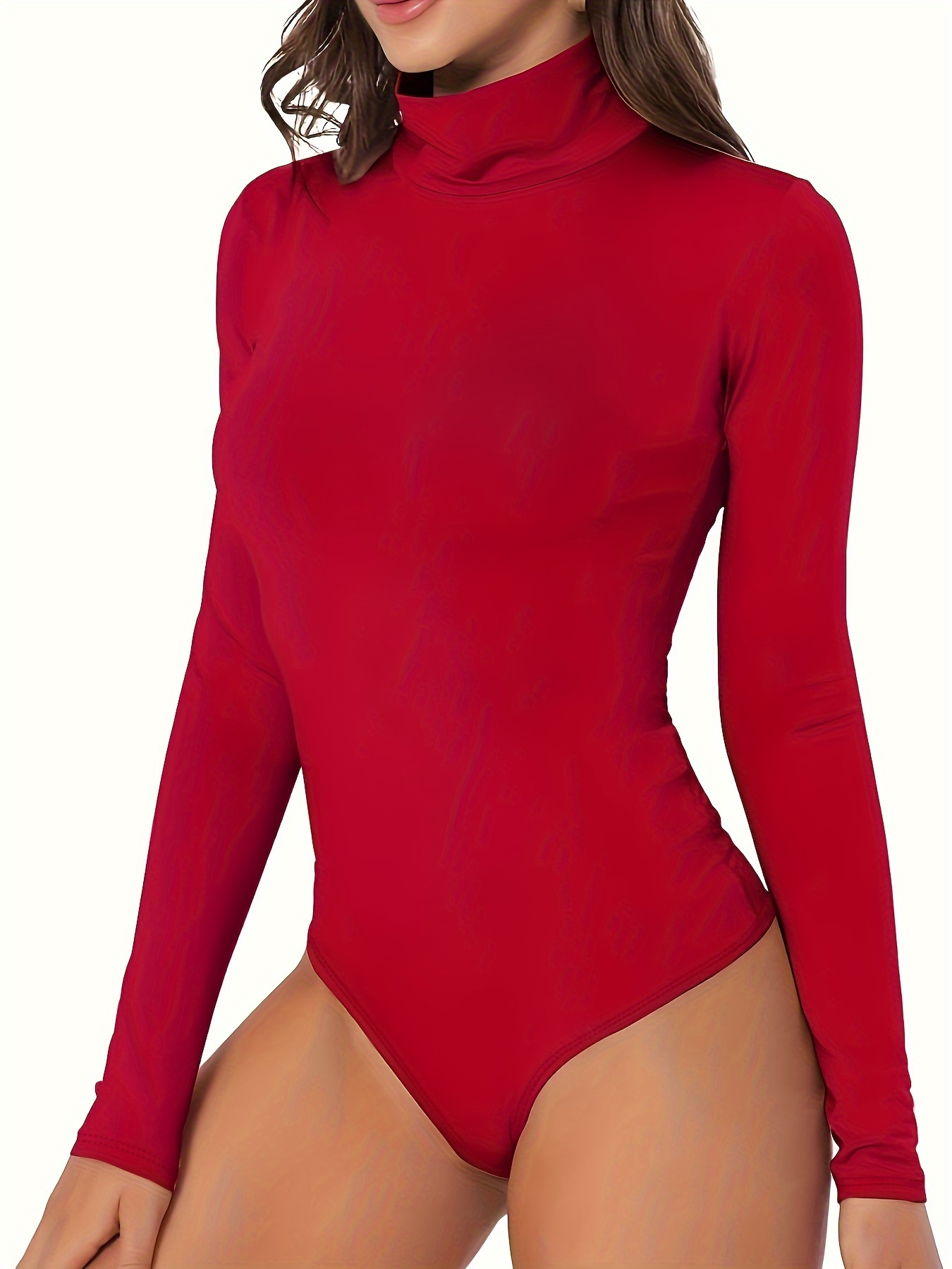 High Neck Bodysuit - Red