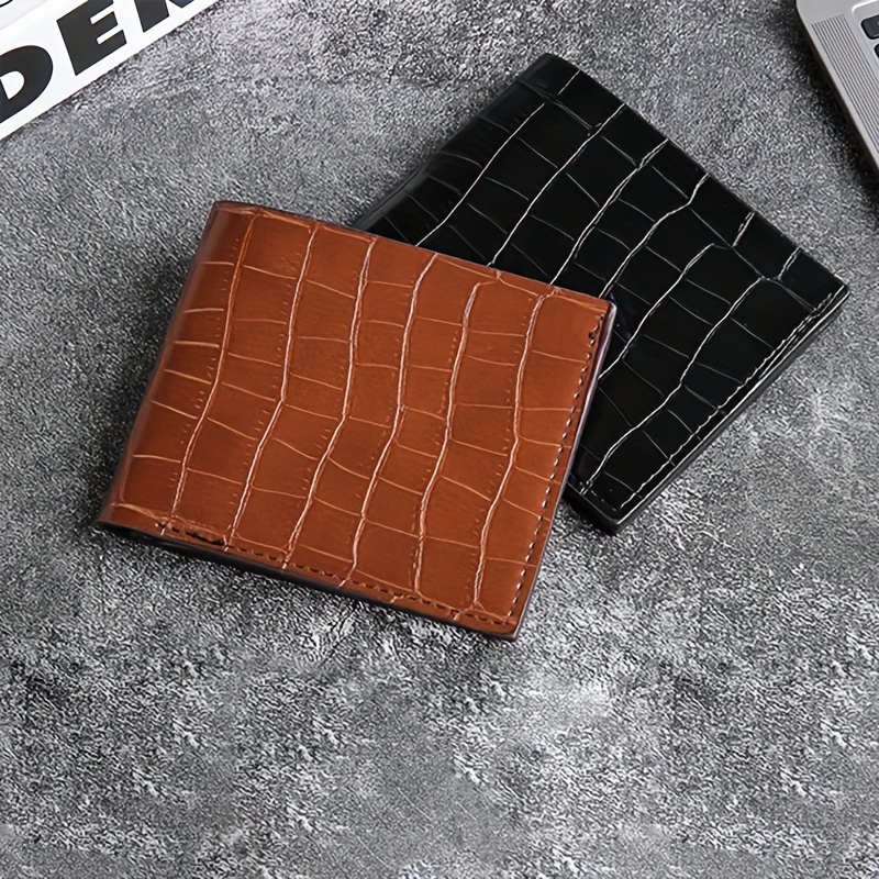 Luxury Solid Slim PU Leather Bifold Short Wallets for Men