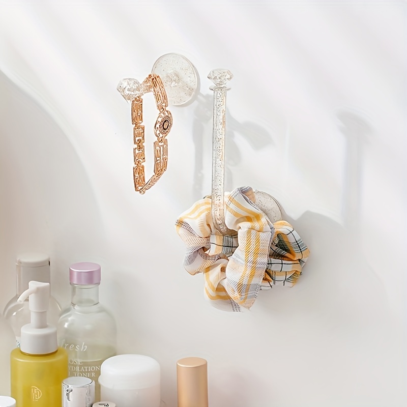 Transparent Adhesive Jewelry Storage Hooks Hair Hoop Storage - Temu
