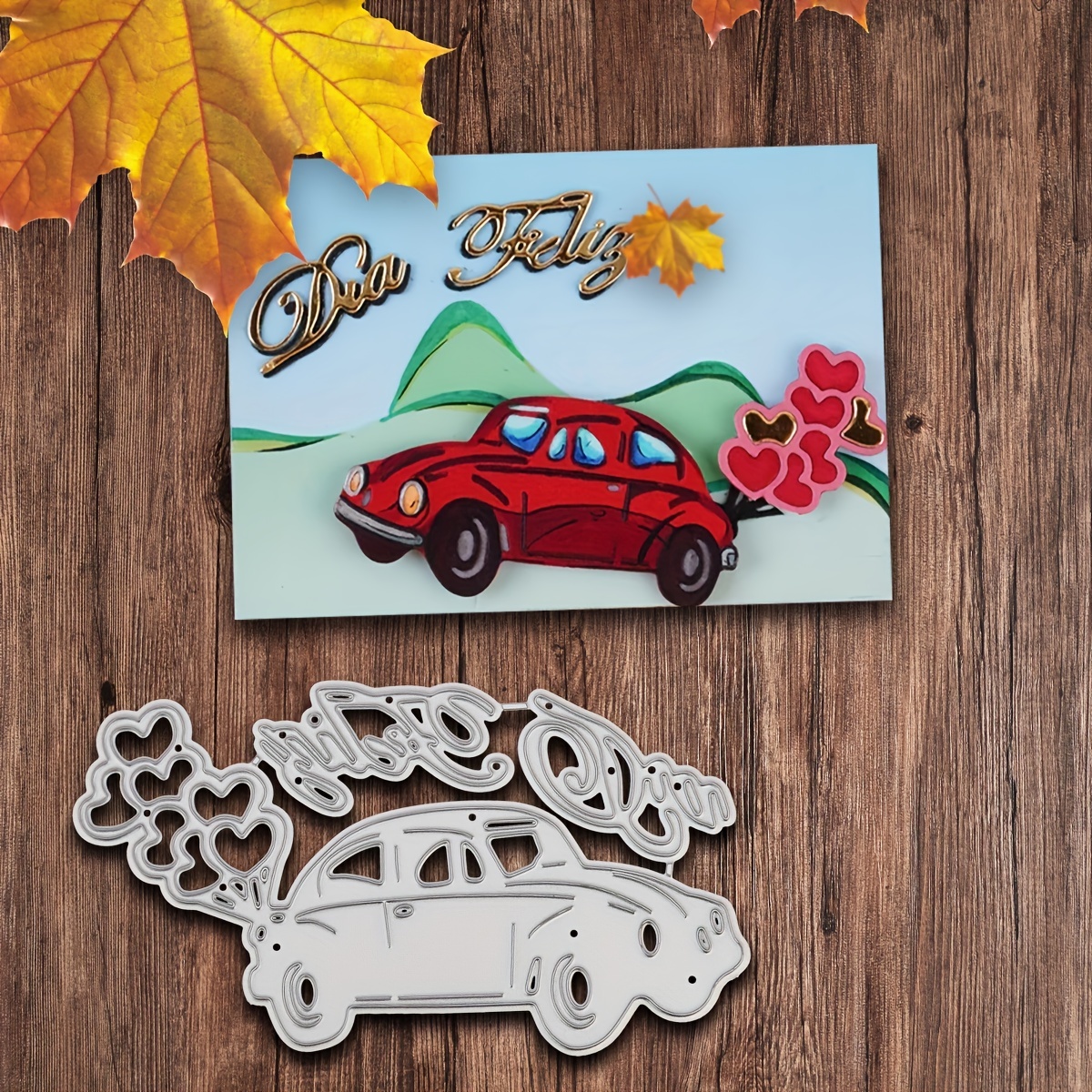 Car DIY Greeting Card Making Template Metal Cutting Die DIY Scrapbooking  Embossing Stencil Album Decorations Die Cut DIY Holiday Card Making Tools  Han