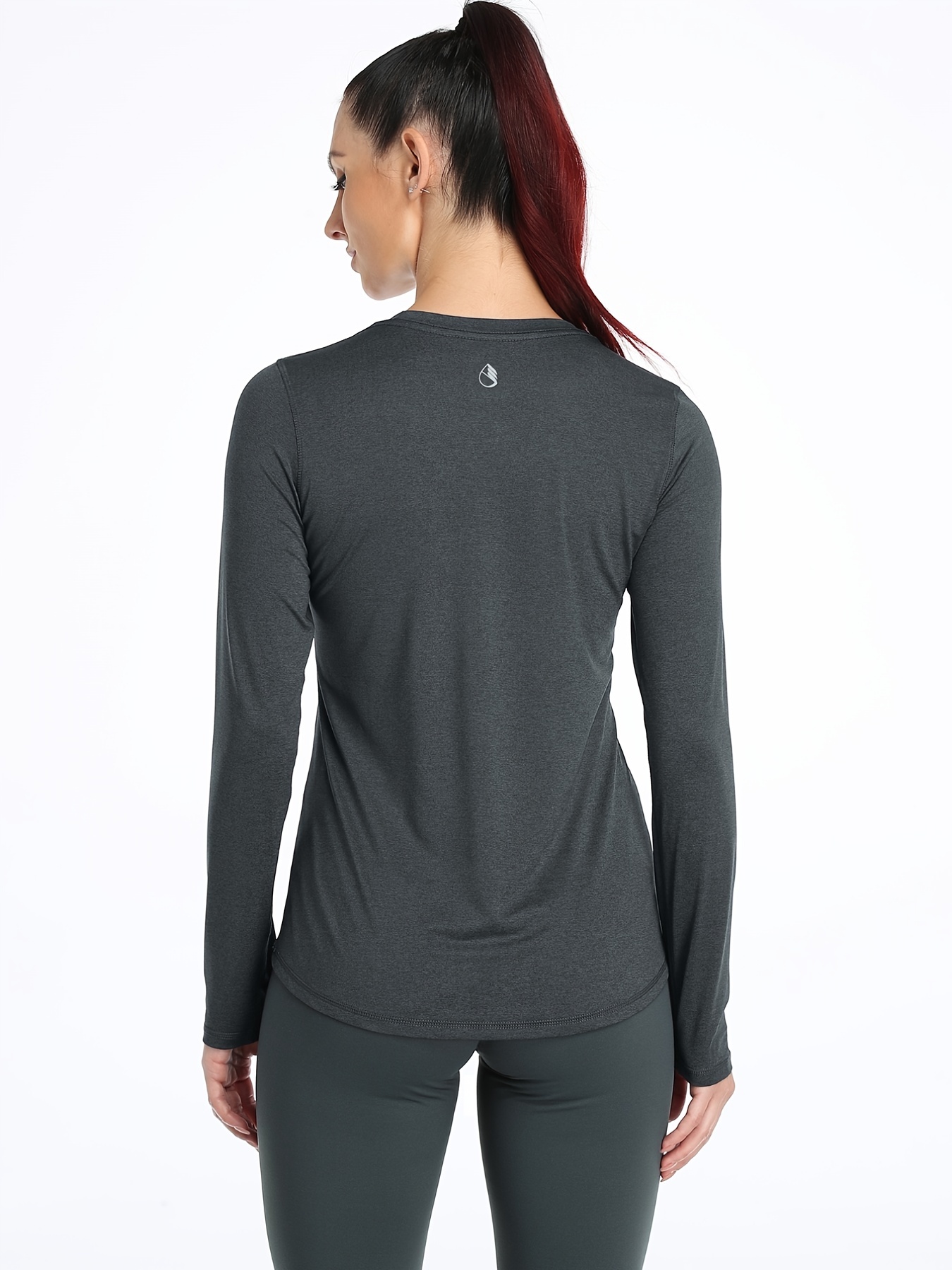 icyzone Long Sleeve Workout Shirts for Women-Women's Athletic Tops