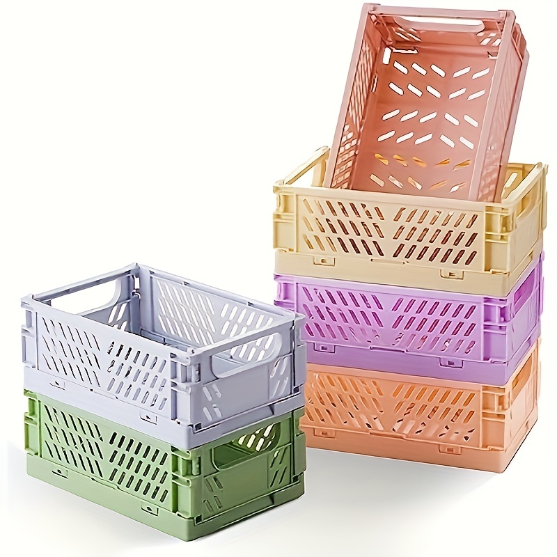 Foldable Storage Basket Plastic Baskets For Shelf Storage - Temu