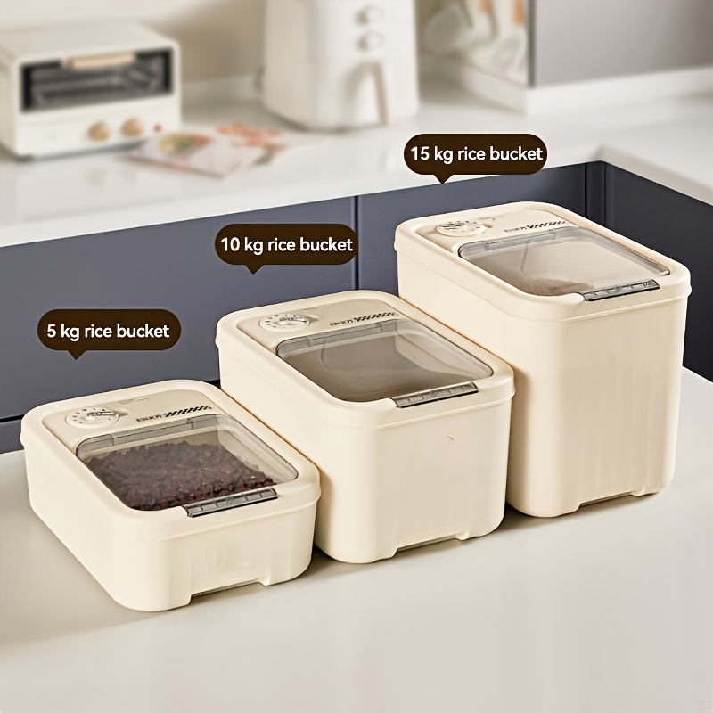 2021 New 10/15/25 KG Moisture-proof Dry Food Sealed Box Rice Storage Grain  Container Kitchen Accessories Storage Box 8 Colors
