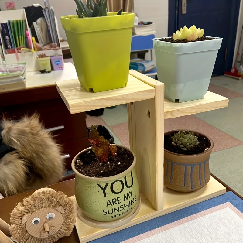 Wooden Desktop Shelf for Home Office Decoration