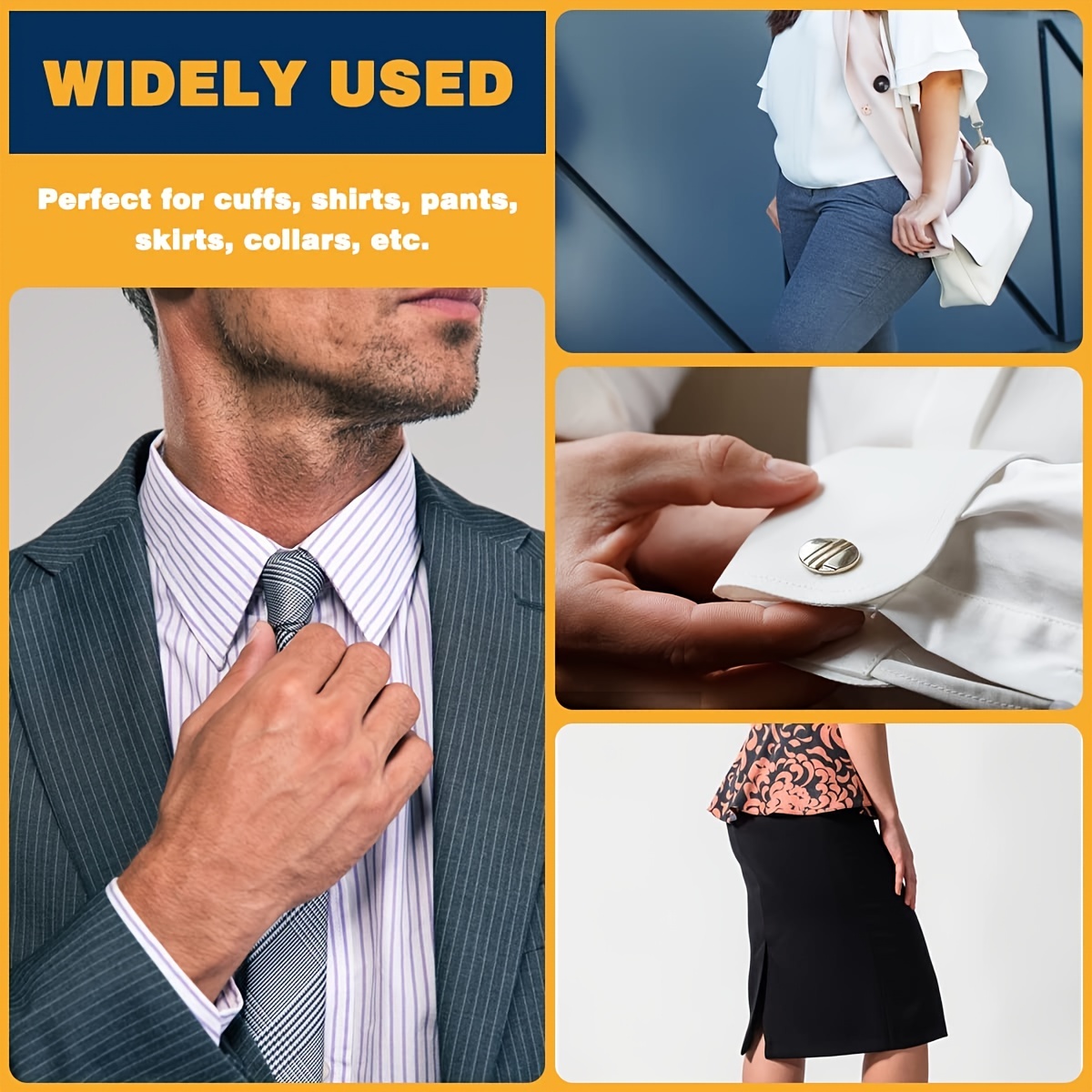 Comfy Clothiers Flexible Button Waist Extenders (6-Pack Black