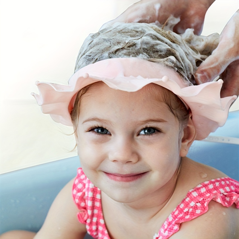  Gorro de baño para ducha, champú con visera para evitar que el  agua entre en los ojos y las orejas, ajustable, protección para la cabeza,  enjuague de pelo, protección para niños
