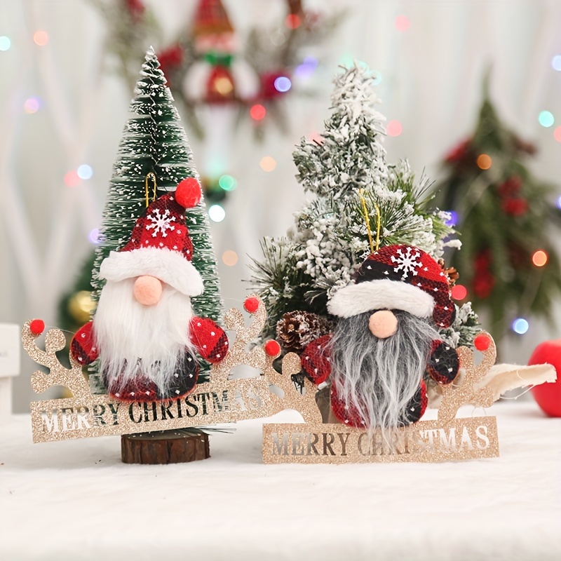 1pc, Christmas Santa Claus HOHO Letter Wooden Sign Hanging Decoration With  Accessories For Home Decoration, Navidad, Christmas Decorations Clearance