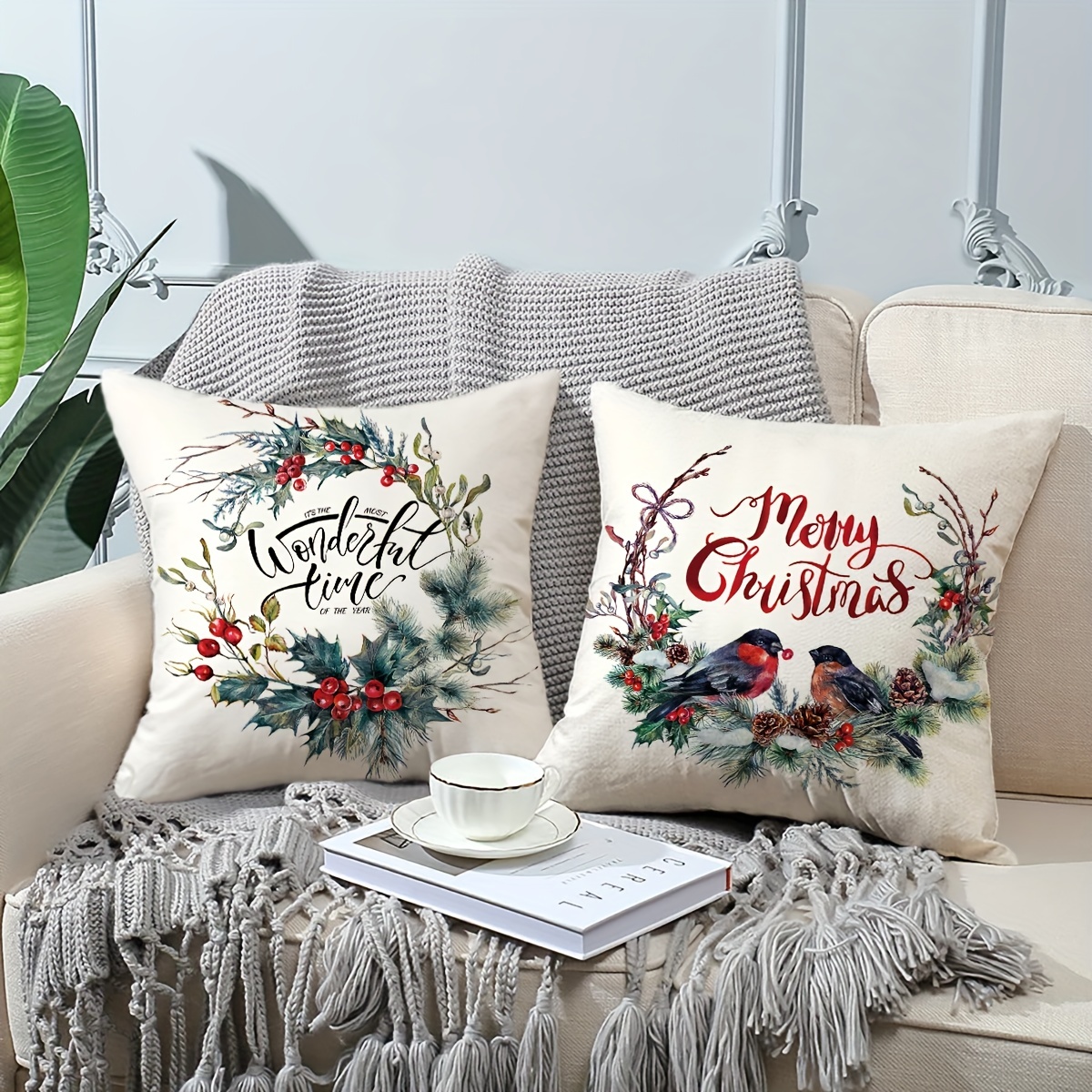 Christmas Pillow Covers Red Black Farmhouse Christmas - Temu