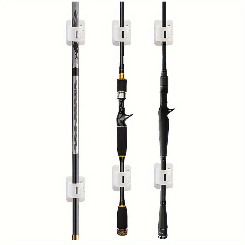 2pcs Fishing Rod Hanger With Sticky Hook, Self Adhesive Fishing Pole Rack