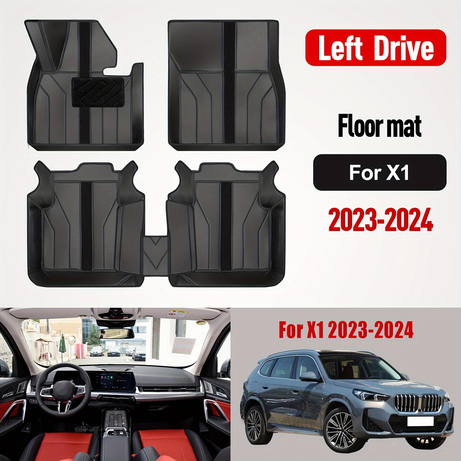 Weather Luxury Faux Leather Car Floor Mats X1 Car - Temu