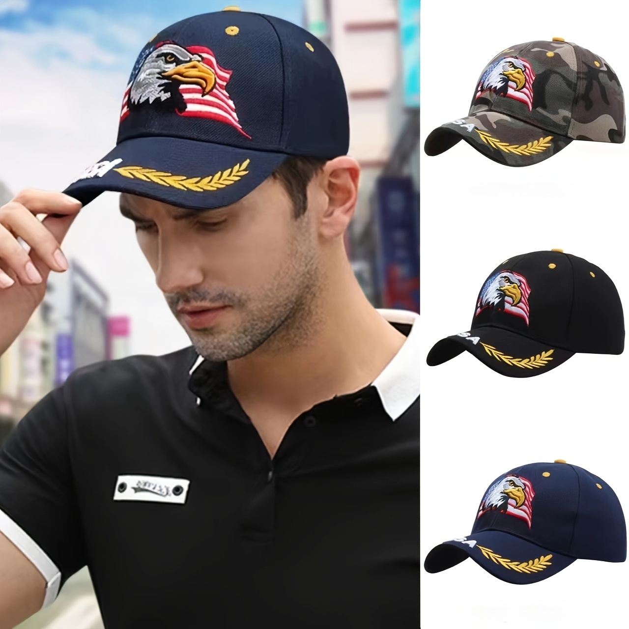 1pc Unisex Sunshade Breathable Baseball With Eagle Embroidery For Outdoor  Sport Ideal Choice For Gifts - Jewelry & Accessories - Temu Canada