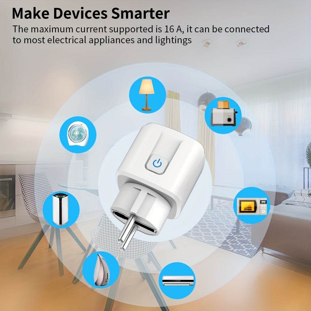 Tuya Smart Plug Eu 16a/20a Zigbee Smart Socket Power Outlet - Temu