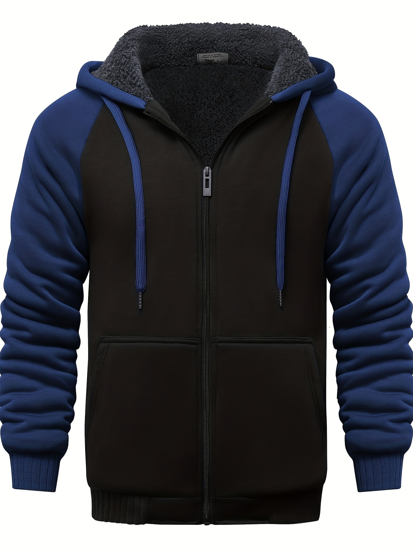 Plus Size Men's Solid Hoodies Oversized Hooded Jacket Zipper - Temu Ireland