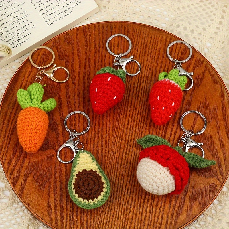 Kreative Handgefertigte Obst-schlüsselanhänger, Erdbeer-avocado