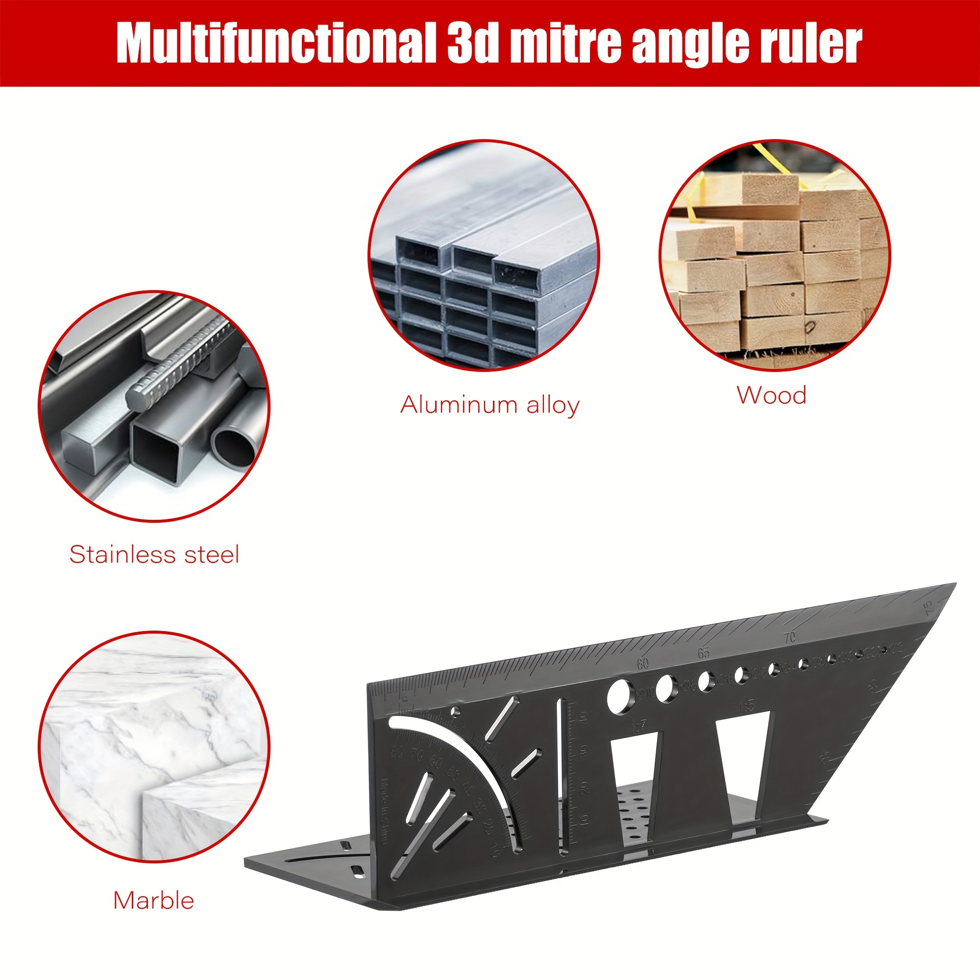 3d Right Angle Ruler 45/90 ° Scoring Assistant Multifunctional