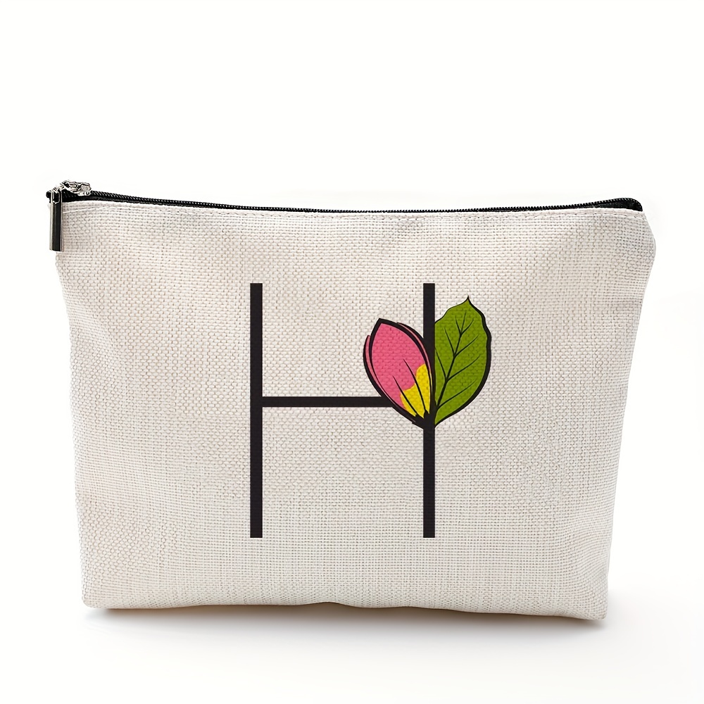 H Canvas Makeup Bag