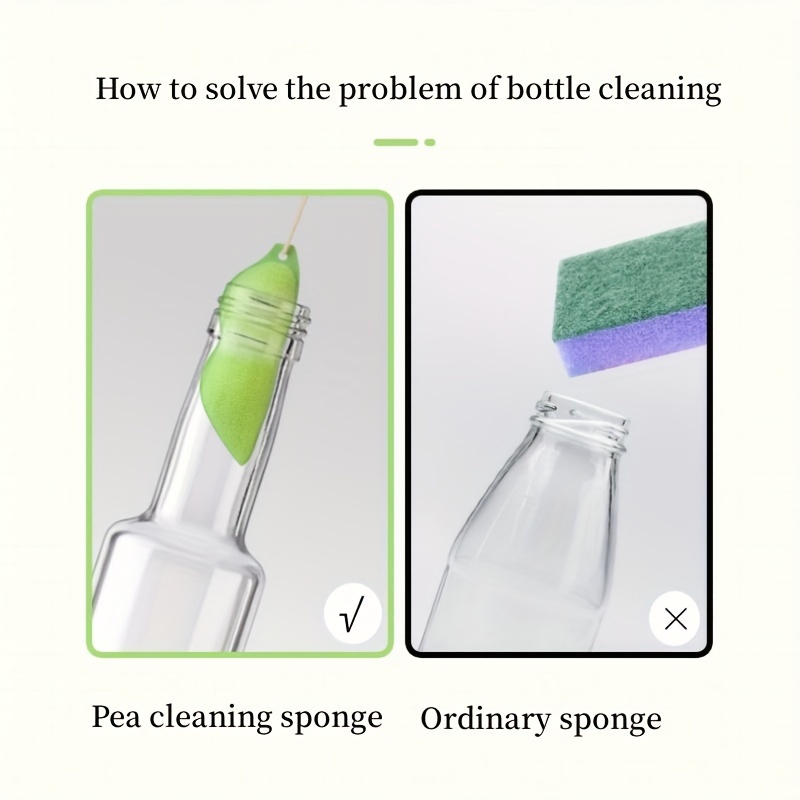 Pea Cleaning Sponge Kitchen Cup Cleaning Brush Coffee Tea Wine Drink Glass  Bottle Cleaner Brush Cup Scrubber Cleaning Gadgets