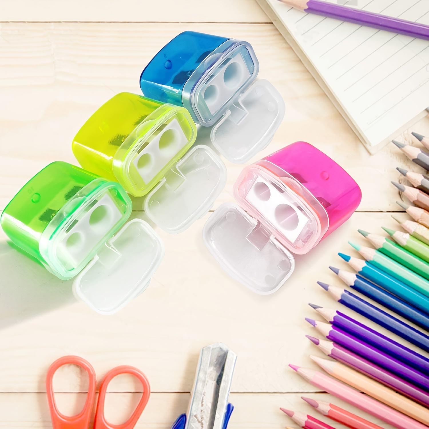 4pcs Manual Pencil Sharpeners - Colorful & Compact - Shop Office Supplies at Our Store