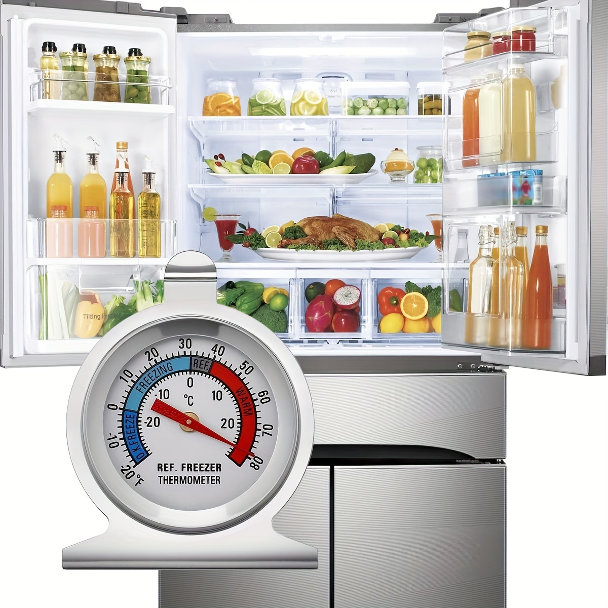 Stainless Large Dial Steel Refrigerator/freezer - Temu