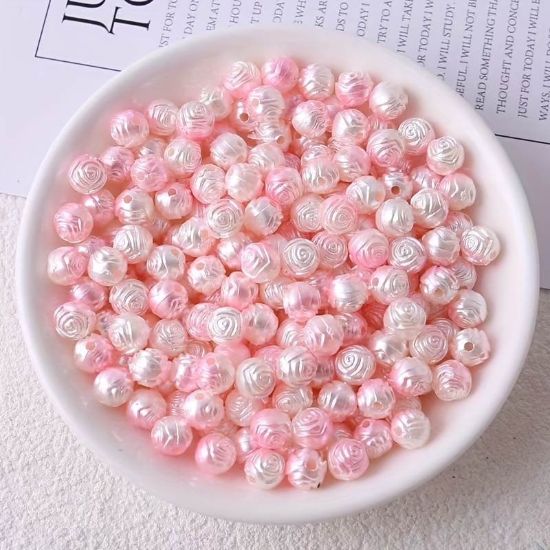 100/50/30pcs 8/10/12mm Acrylic Flower ABS Imitation Pearl Loose Beads For  Jewelry Making Diy Handmade Earrings Bracelet Necklace Craft Supplies