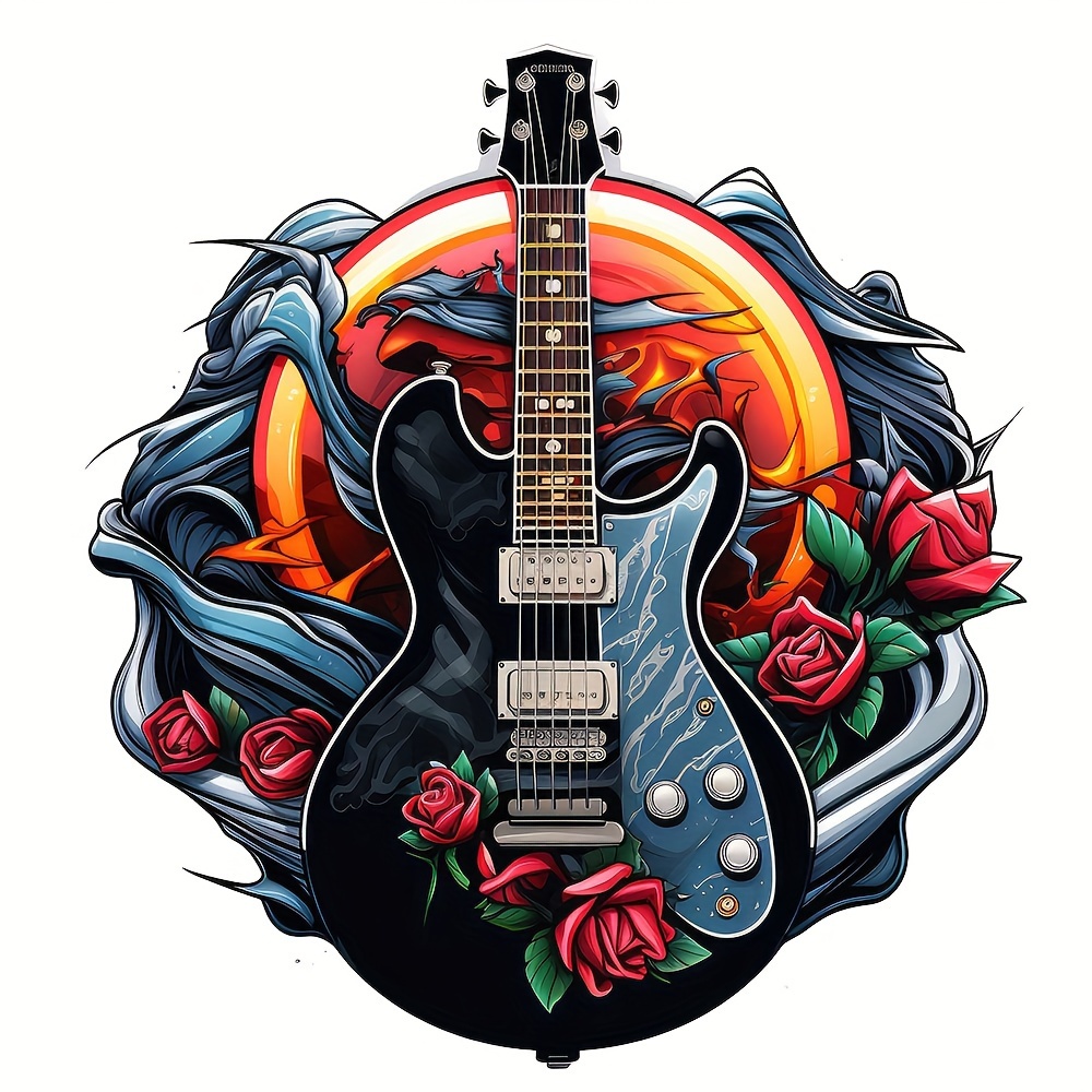 Sticker autocollant guitare rock