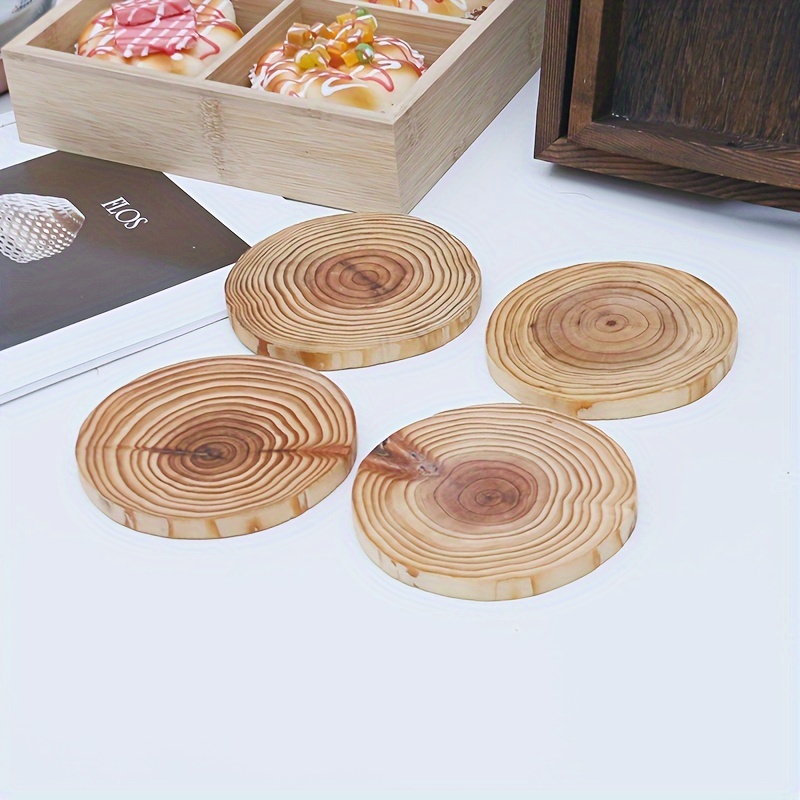 Wood Coasters for Drinks,Insulation pad Wooden Coaster,Square Round Wooden  Drink Coasters,for Home Kitchen Table 