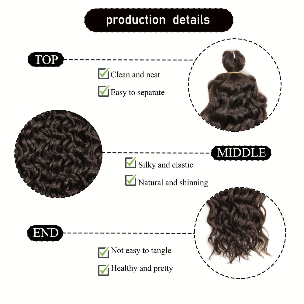 50 8 Cm Hawaii Curl Braiding Synthetic Hair Extensions 1 Pack Ocean Wave Hair