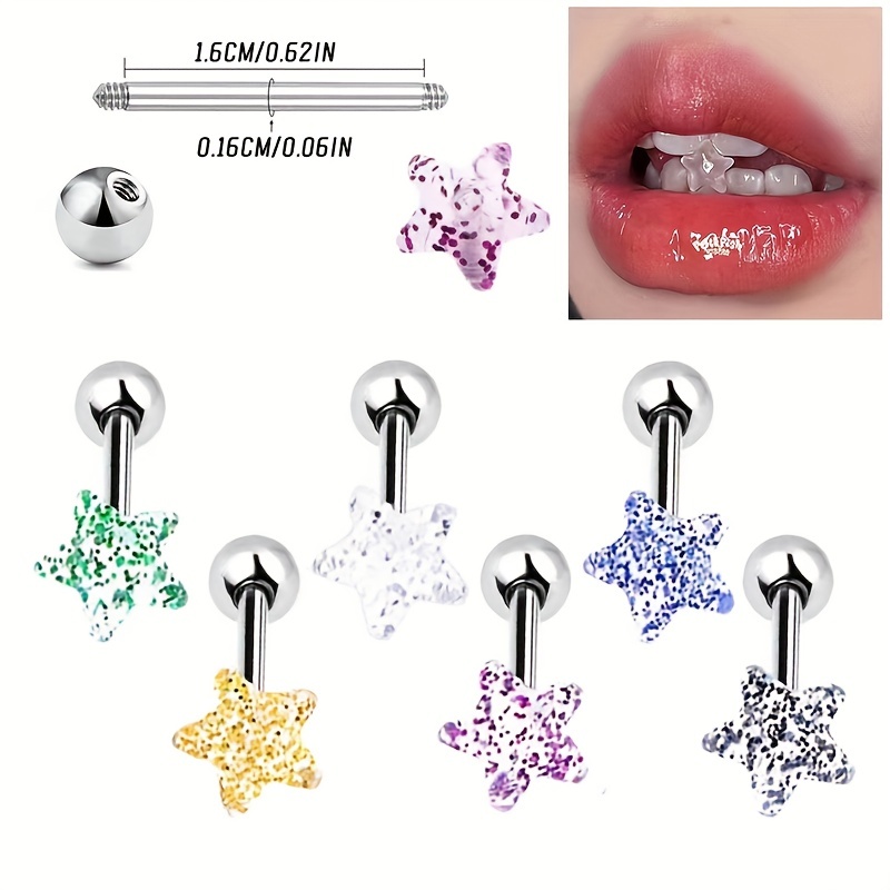 Glitter hot sale tongue rings