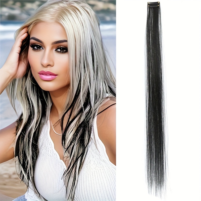 Colored Clip In Hair Extensions Colorful Long Straight Temu