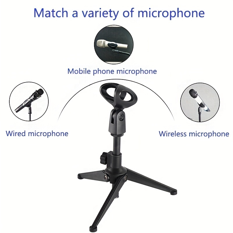 Trépied de pied pour Microphone, modèle au sol, hauteur réglable, léger,  robuste, pliable pour Microphone filaire sans fil