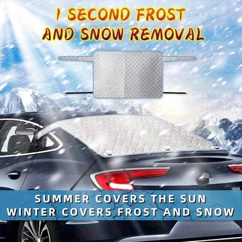 Couverture de pare-brise de voiture pour la glace et la neige, couverture  de pare-brise magnétique Couverture antigel protectrice épaissie avec  couverture de miroir, tous les temps