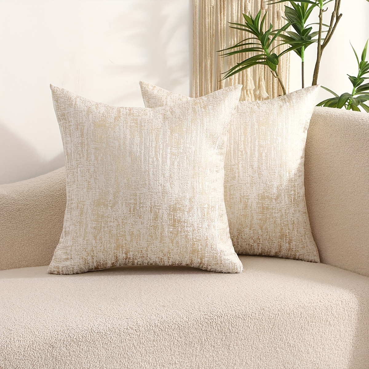 2pcs Jacquard Pillowcases Satin Wavy Stripes