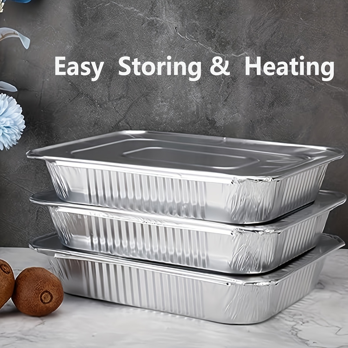 8pcs Foil Pans With Aluminum Lids Aluminum Pans With Sealing Cover For Safe  Heating As Food Containers Great For Baking, Cooking, Heating, Prepping F
