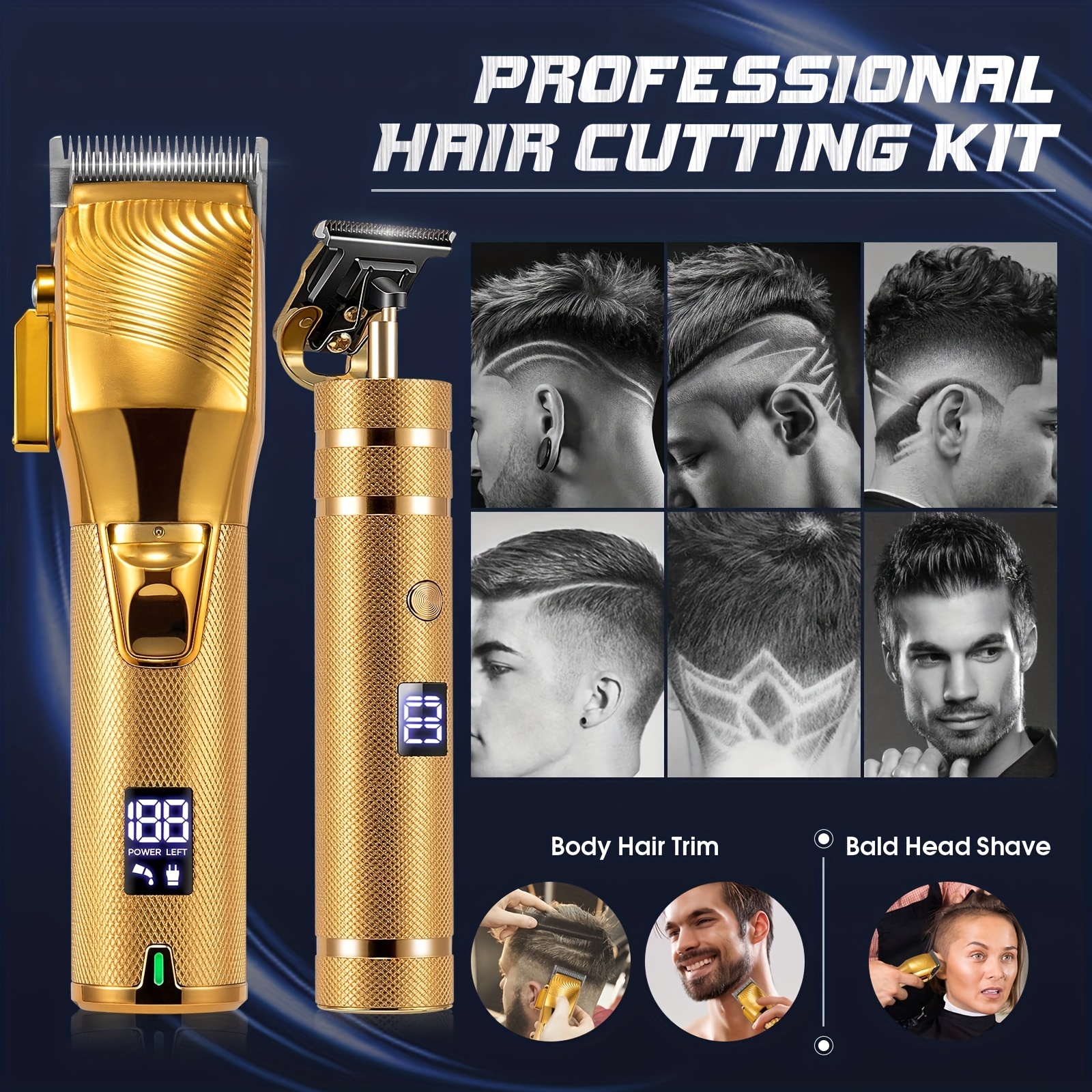 Professional Hair Clippers Men Hair Cutting Kit Zero T - Temu