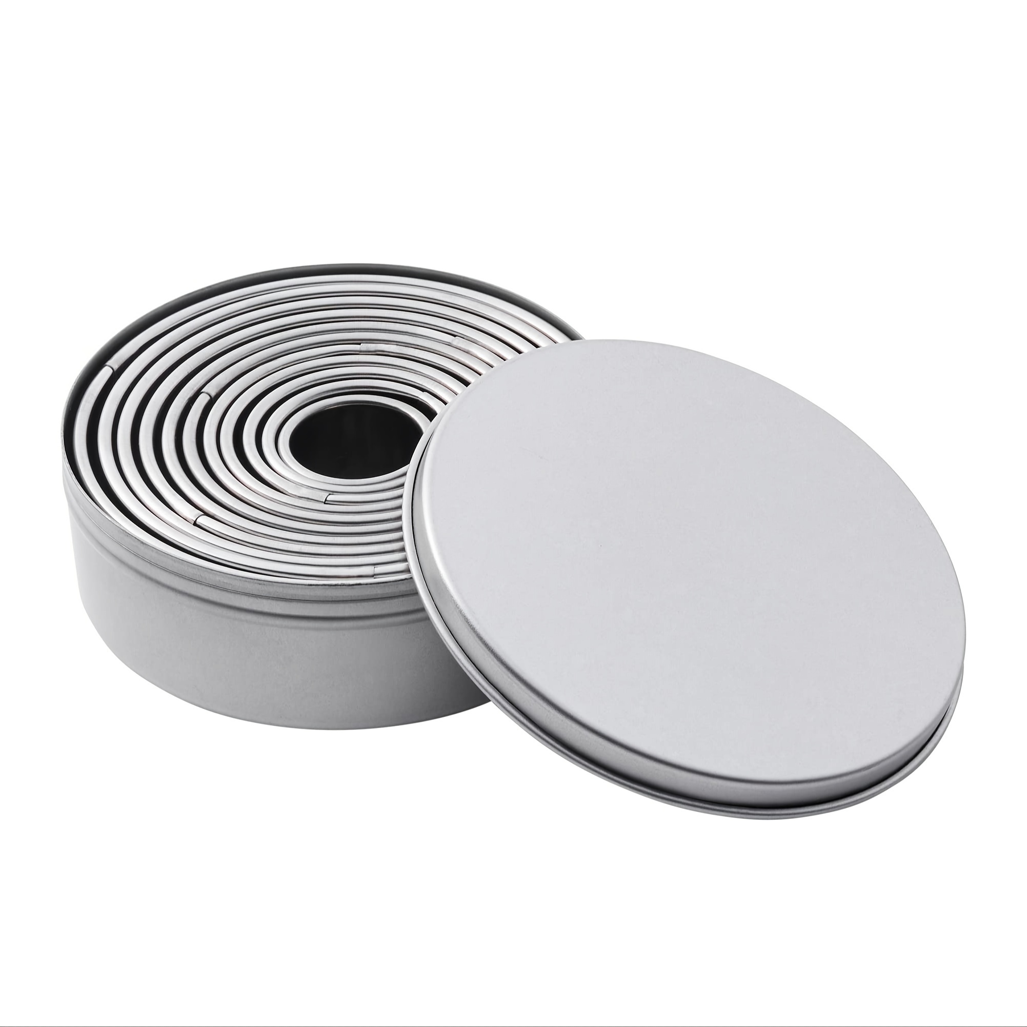E-shop 11 Stück runde Mousse-Ringe aus Edelstahl, Gebäckringe mit gerollter Kante, Kucheninge aus Edelstahl, Bubble-Ringe, Tiramisu-Kucheringe,