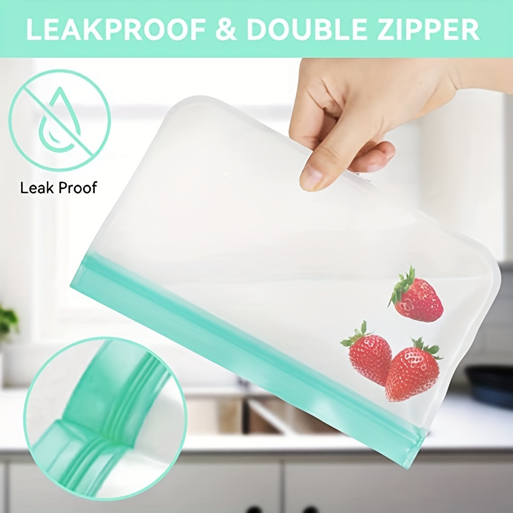 Reusable Silicone Storage Bags, BPA Free 3 PCS Food Storage Bags, Leakproof  Gallon Freezer Bags for Sandwich, Snack, Travel Items, Silicone Food