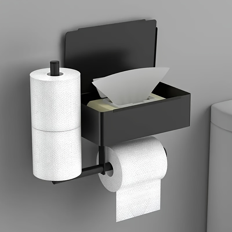 MVKV Porte-Papier Toilette avec étagère et Rangement, Porte-Lingette Mural  en Bambou, Porte-Papier Toilette Grande Capacité pour Salle de Bain :  : Bricolage