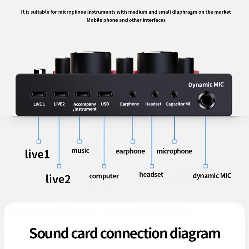 V8 Sound Card Live Broadcast Equipment Set Influencer - Temu