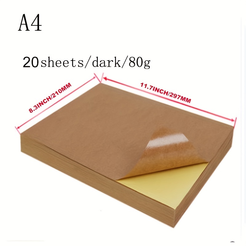 A4 20 feuilles 8,3 X 11.7 Imprimable Autocollant Auto-Adhésif Autocollant  label Mat Brillant surface En Papier Drap De Lit Pour laser Imprimante  Papier Artisanal, Mode en ligne