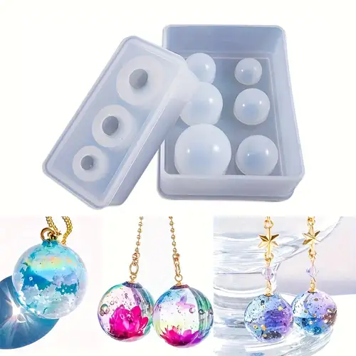 Silicone Ball Mold, Resin Epoxy Mold, Universe Spheroid Silicone Moulds,  Orbs Pendant Casting Molds For UV Resin Crafts, DIY Jewelry Making Ice Ball  S