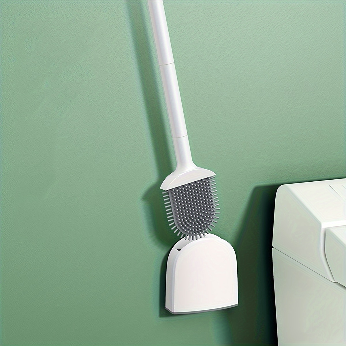 Toilet Brush And Holder Set Upgraded Design Rounded Grip - Temu