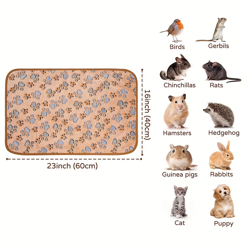 3pcs waterproof small pet blankets washable guinea pig fleece cage liners soft super absorbent bedding mats for hamster rabbit chinchilla cage accessories 3