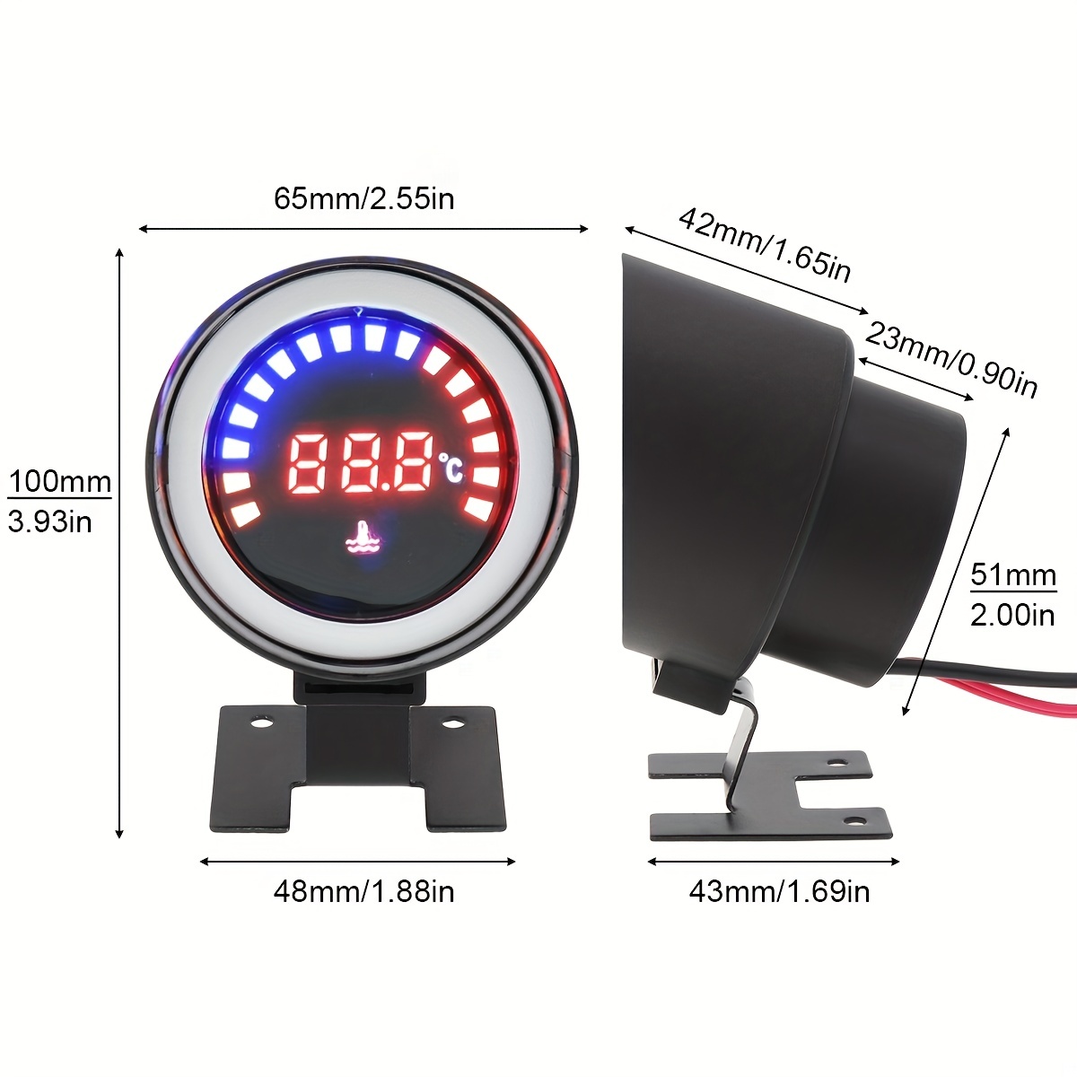 1 Universal Car Digital Gauge Water Temperature Voltage - Temu