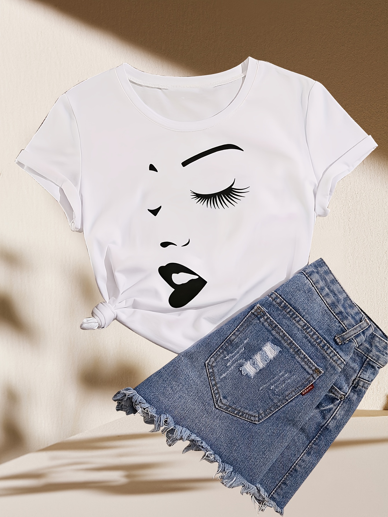 White Cropped Stretch T-Shirt