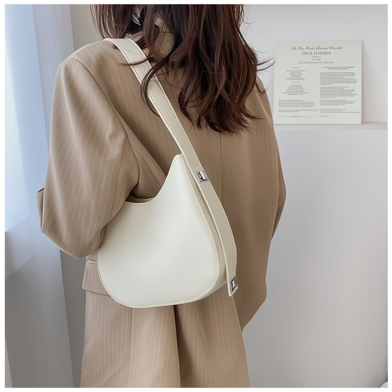 Mini Fashion Crescent Shoulder Bag, Solid Color Simple Hobo Bag, Women's  Stylish Handbag & Purse - Temu