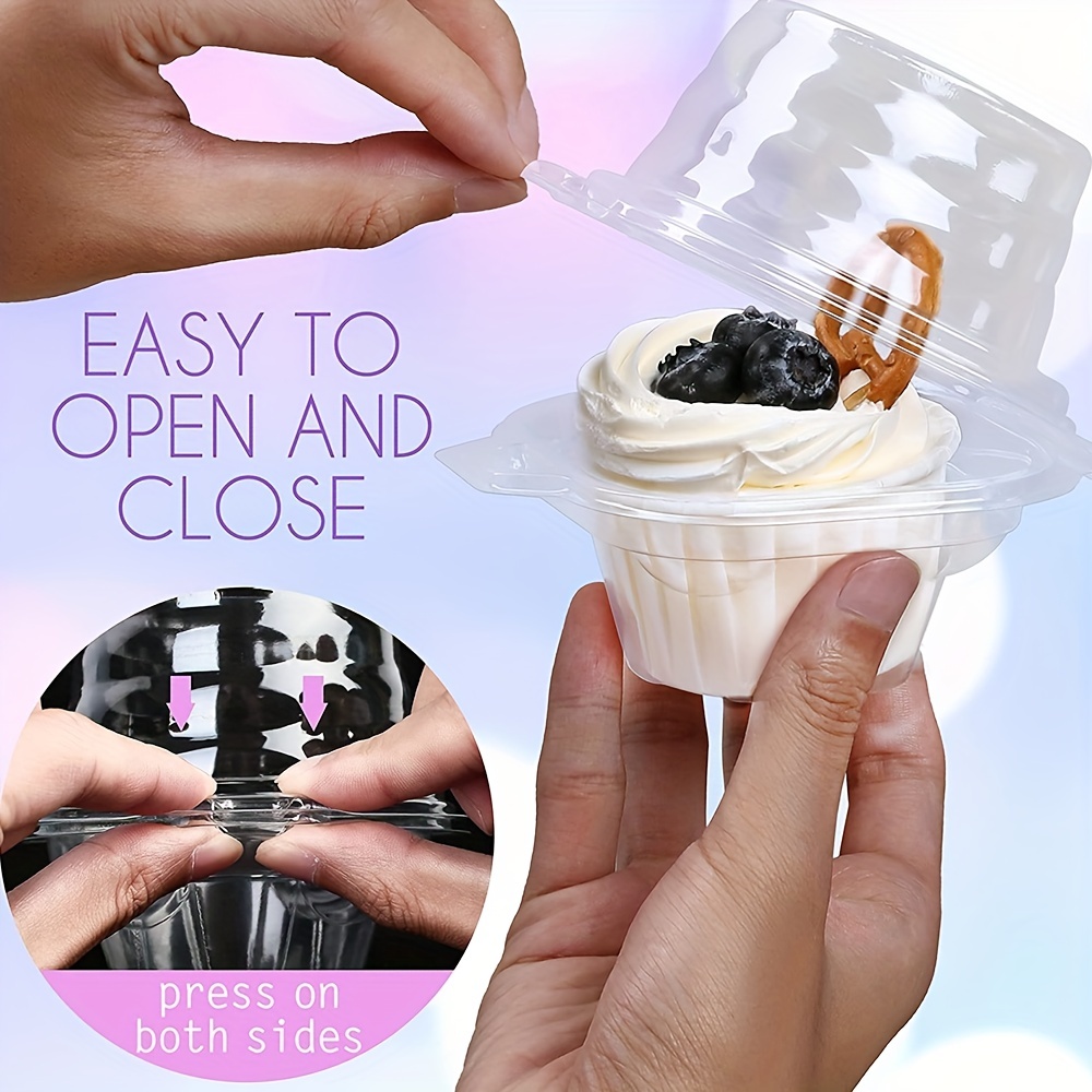 Clear Plastic Cupcake Containers With Lids - Disposable Muffin