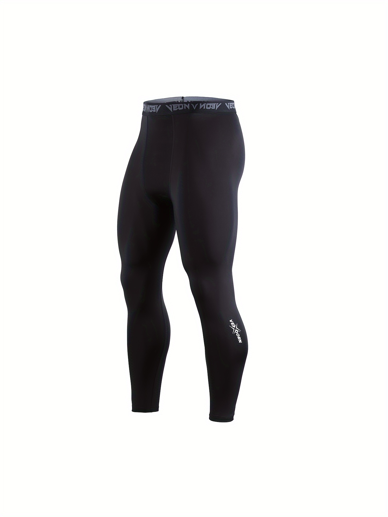 Men's Stretch Tight Long Compression Pants Activewear Letter - Temu
